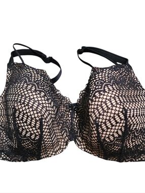 Cacique Black Lace Padded Underwire Bra 42F